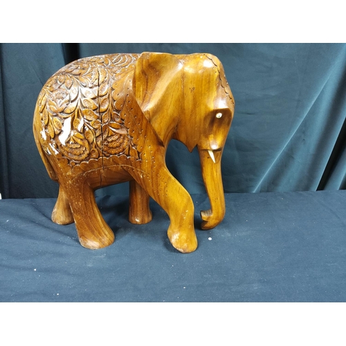 479 - Carved Heavy Wooden Elephant