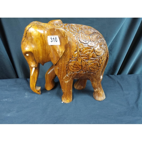 479 - Carved Heavy Wooden Elephant