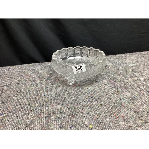 498 - Very Good Quality Crystal Bowl on 3 Feet