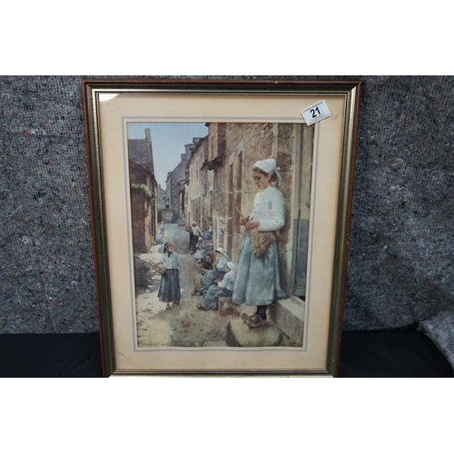 21 - Framed Stanhope Forbes Peint