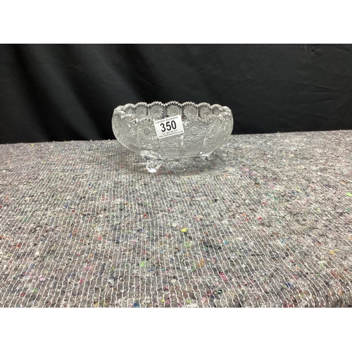 498 - Very Good Quality Crystal Bowl on 3 Feet