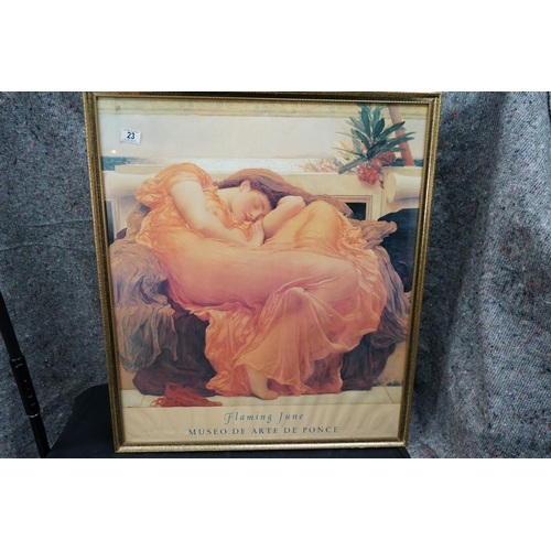 23 - Vintage Framed Flaming June Museum Poster