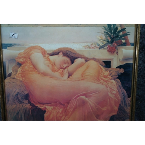 23 - Vintage Framed Flaming June Museum Poster