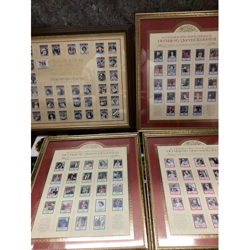 141 - Good Lot of Framed Queen Elizabeth Commemorative Stamps