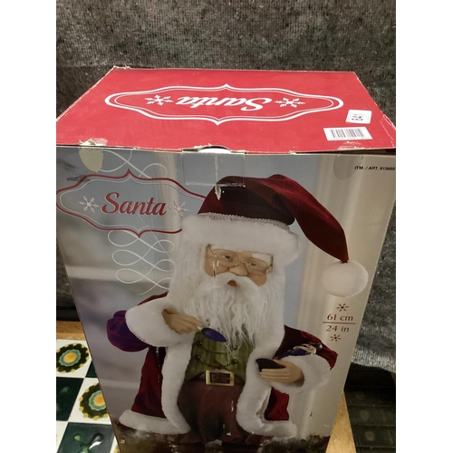 544 - 61cm Boxed Santa Figurine