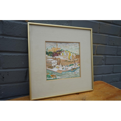 30 - Framed Jewish Watercolor