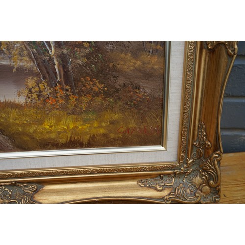 81 - Framed Original Signed Oil on Canvas Landscape Scene  (66cm x 57cm)