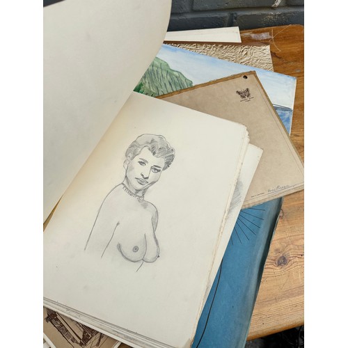 255 - Large Collection of Drawings and Sketch Books of Models 1960s-Photos don't show every drawing. Loads... 