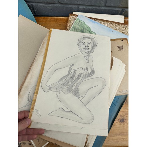 255 - Large Collection of Drawings and Sketch Books of Models 1960s-Photos don't show every drawing. Loads... 