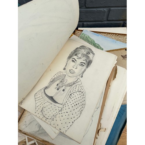 255 - Large Collection of Drawings and Sketch Books of Models 1960s-Photos don't show every drawing. Loads... 