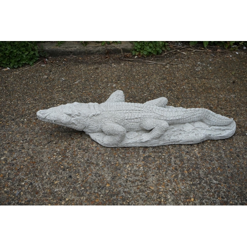 759 - Cast Concrete Garden Statuary-85cm x 15cm Crocodile