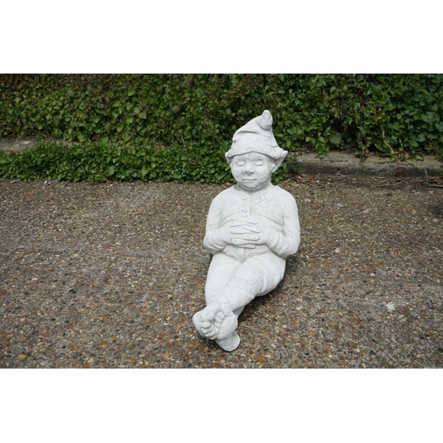 762 - Cast Concrete Garden Statuary-Sleeping Gnome