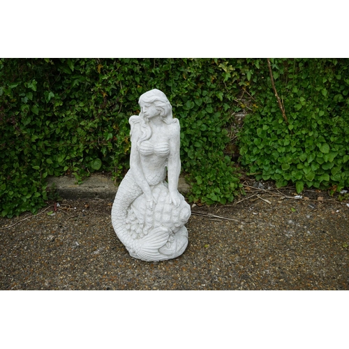 765 - Cast Concrete Garden Statuary-60cm Mermaid