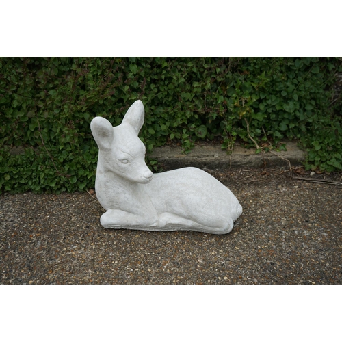 768 - Cast Concrete Garden Statuary-Baby Deer-47cm x 42cm