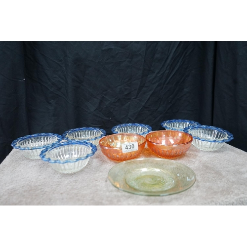 430 - Good Lot of Glass to include Venetian art Glass Dish and Lattice Work Desert Bowls