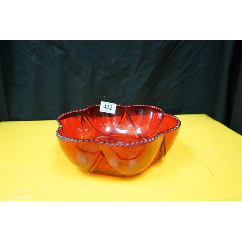 432 - Ruby Glass Bowl