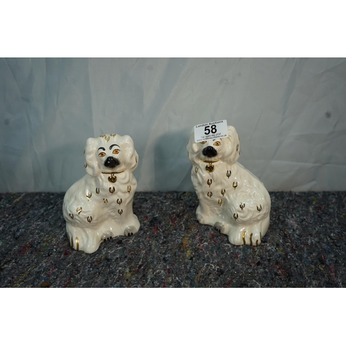 58 - Pair of Beswick Staffordshire Style Dogs