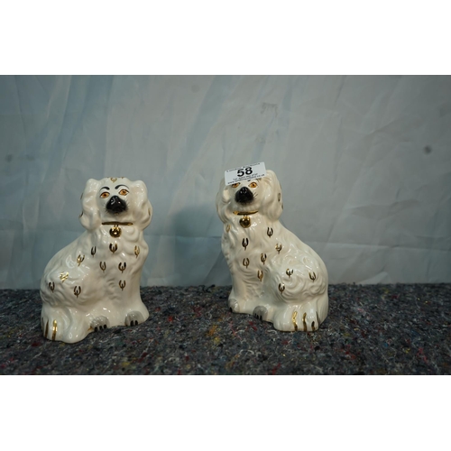 58 - Pair of Beswick Staffordshire Style Dogs