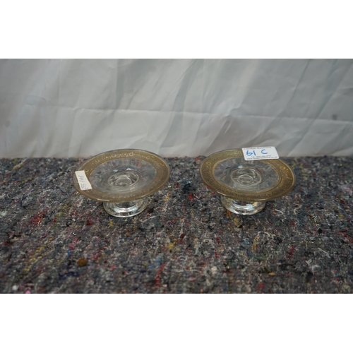 61C - Pair of Etched Candle Holders