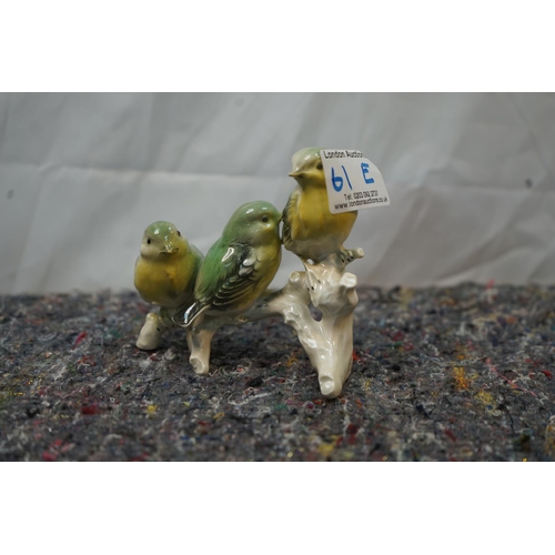 61E - German Greenfinch Porcelain Bird Figurine