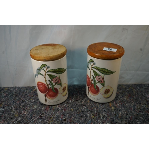 62 - Pair of Portmeirion Pamona Tea/Coffee Cannisters