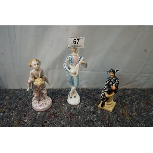 67 - Group of 3 Figurines incl. Royal Doulton