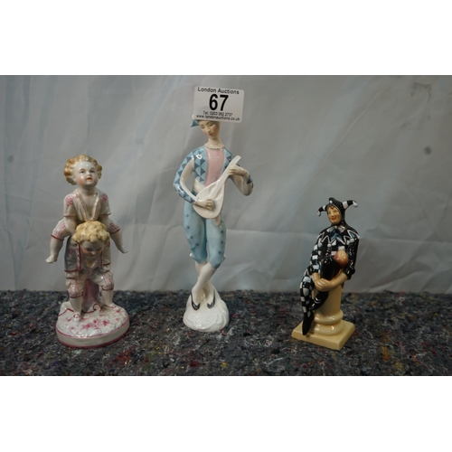 67 - Group of 3 Figurines incl. Royal Doulton