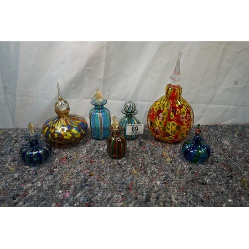 69 - A Good Collection of Murano Perfume Bottles