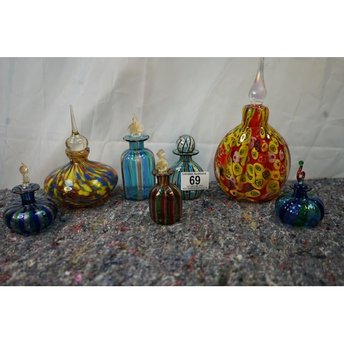 69 - A Good Collection of Murano Perfume Bottles