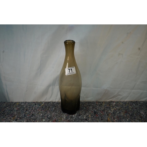 71 - Vintage Smoked Glass Bottle