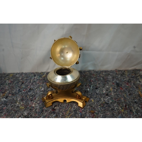 74 - Gilt Bronze Decorated Globe Ink Well