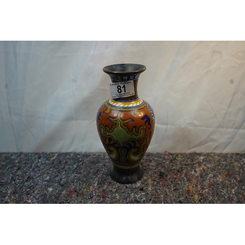 81 - Art Nouveau Rhodian Holland Gouda Vase 21cm