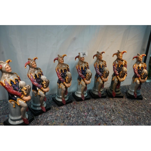 84 - Lot of 7 Royal Doulton Jester Figurines