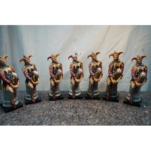 84 - Lot of 7 Royal Doulton Jester Figurines