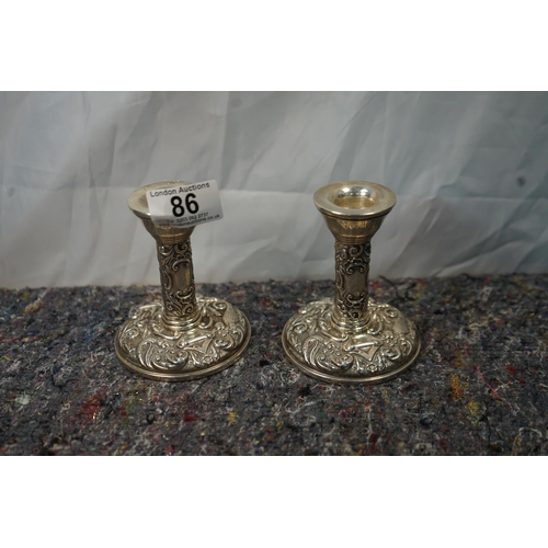 86 - Pair of Hallmarked Silver Candlesticks
