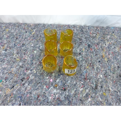 123 - Vintage Set of Amber Glass Napkin Rings