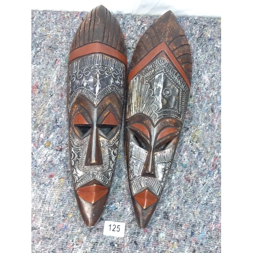 125 - Pair of Carved African Tribal Masks