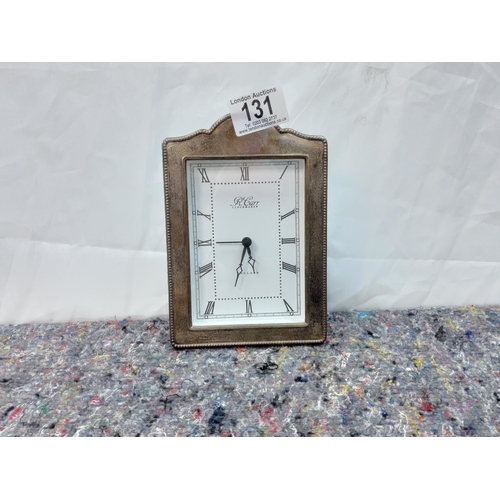 131 - Hallmarked Silver Clock by R Carr