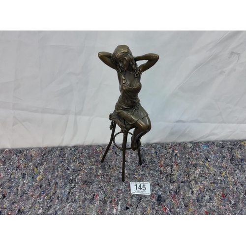 145 - After Pierre Collinet - Art Deco Style Seated Female Bronze Figurine