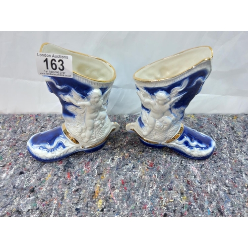 163 - Pair of Continental Cherub Boot Planters