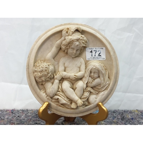 172 - Edward William Wyon-High Relief-Alabaster-The Three Infants