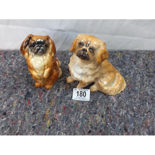 180 - Pair of Beswick Pekingese Dog Figurines