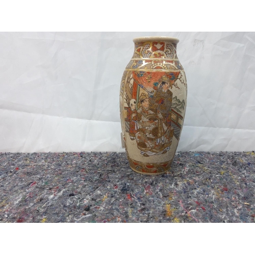 193 - Antique Japanese Crackel Satsuma Vase