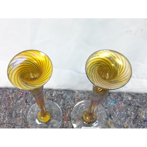 209 - Canadian Art Glass- by Robert Held- A Pair of Glass Vases