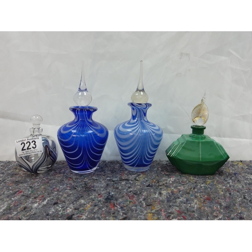 223 - Collection of 4 Glass Perfume Bottles