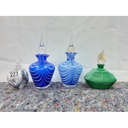 223 - Collection of 4 Glass Perfume Bottles
