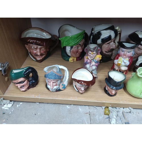 237 - Shelf of Various Royal Doulton Character Jugs