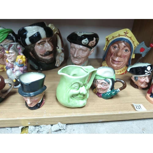 237 - Shelf of Various Royal Doulton Character Jugs