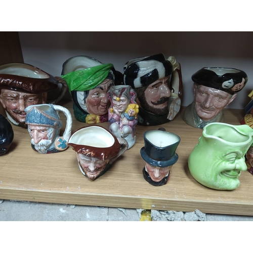 237 - Shelf of Various Royal Doulton Character Jugs