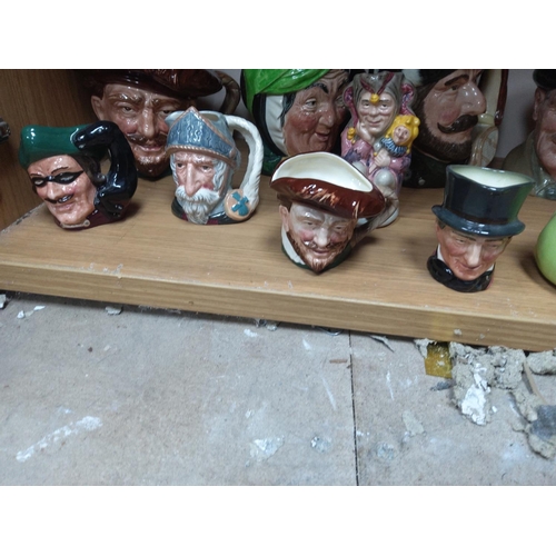 237 - Shelf of Various Royal Doulton Character Jugs